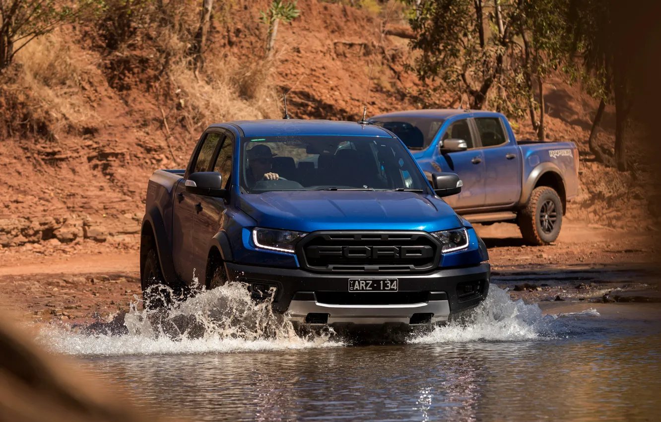 Photo wallpaper water, Ford, Raptor, 2018, Ranger, Ford, pickups