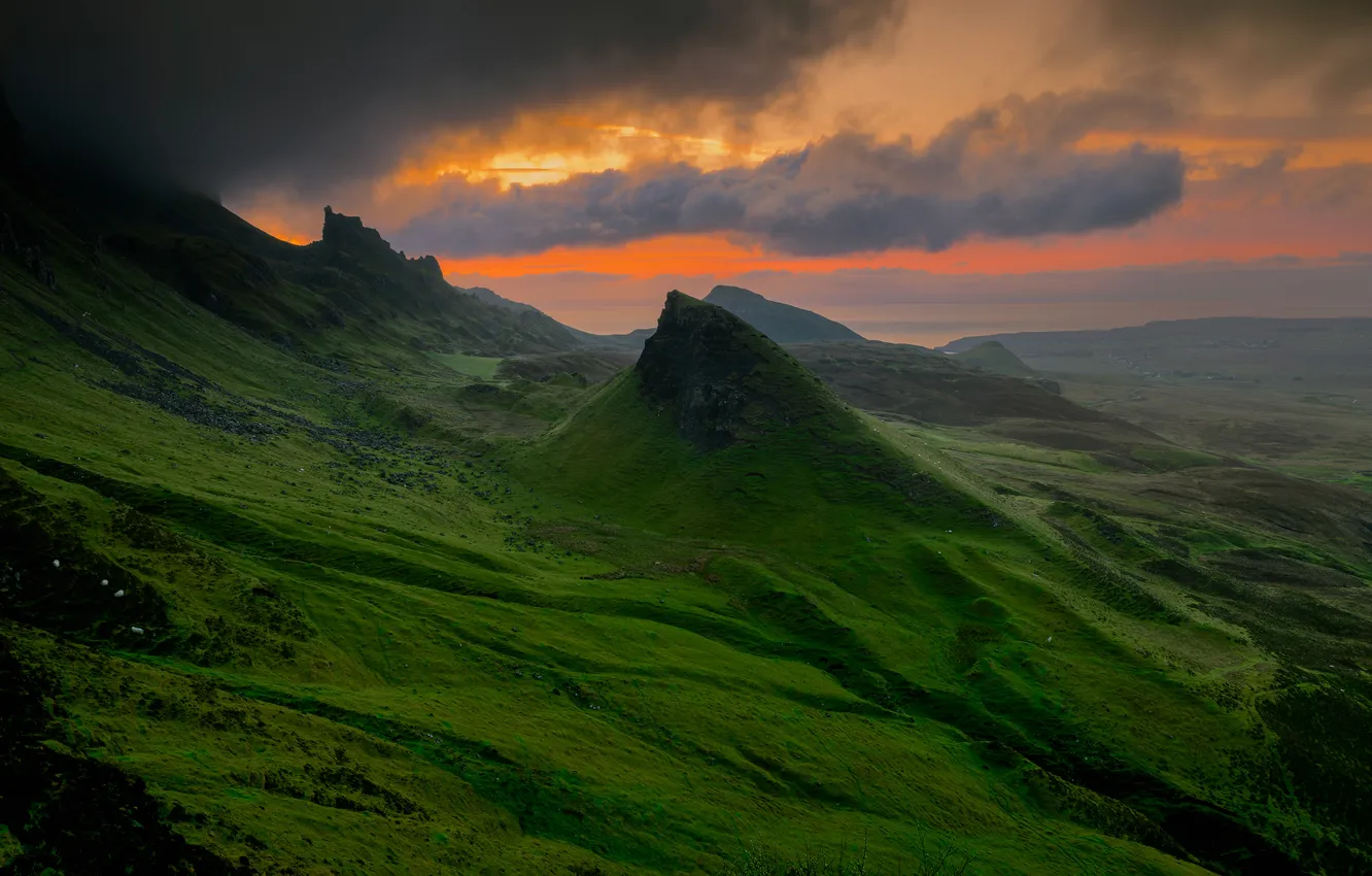 Photo wallpaper mountains, hills, slope