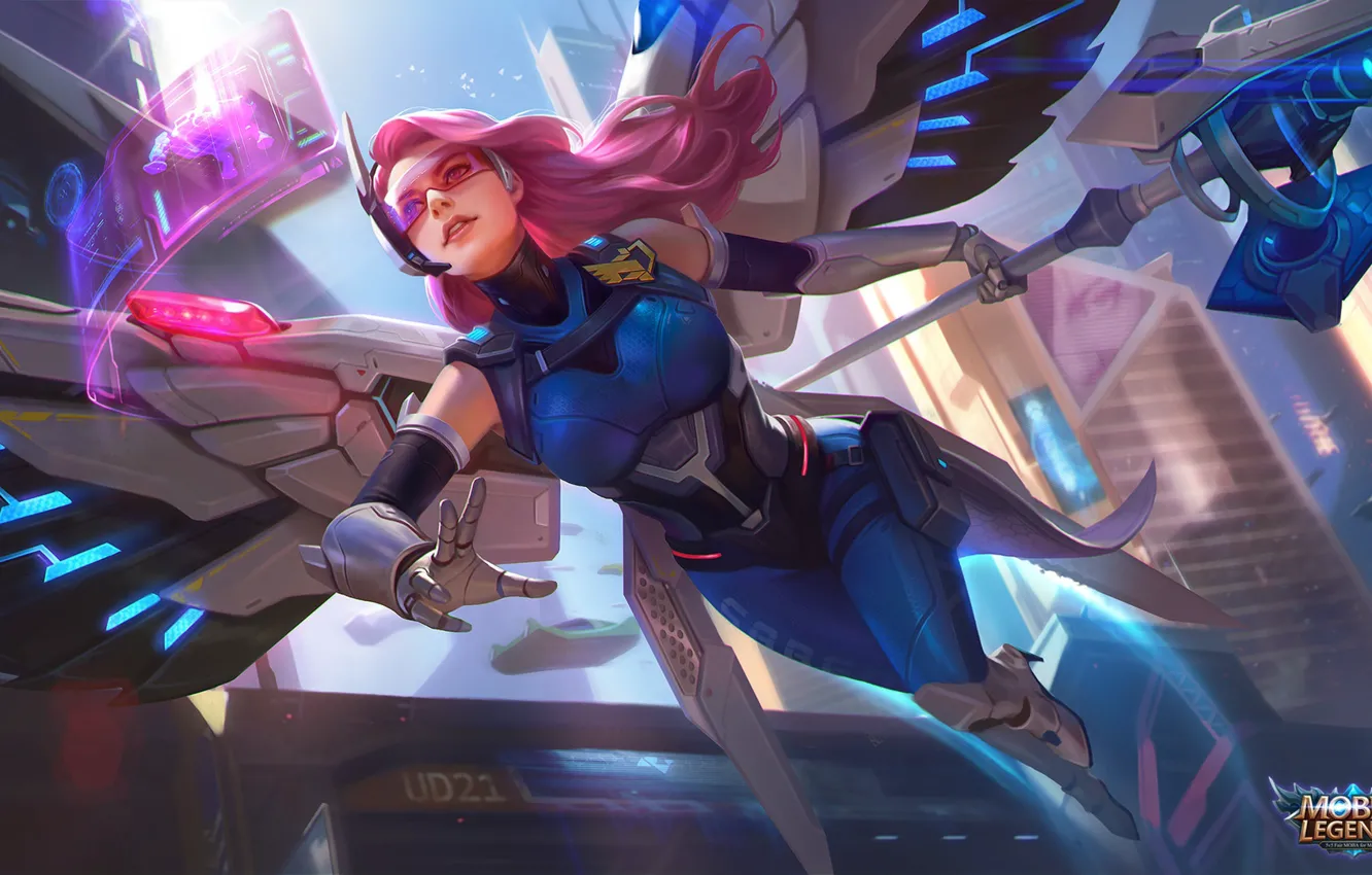 Photo wallpaper girl, Flies, Mobile Legends Bang Bang