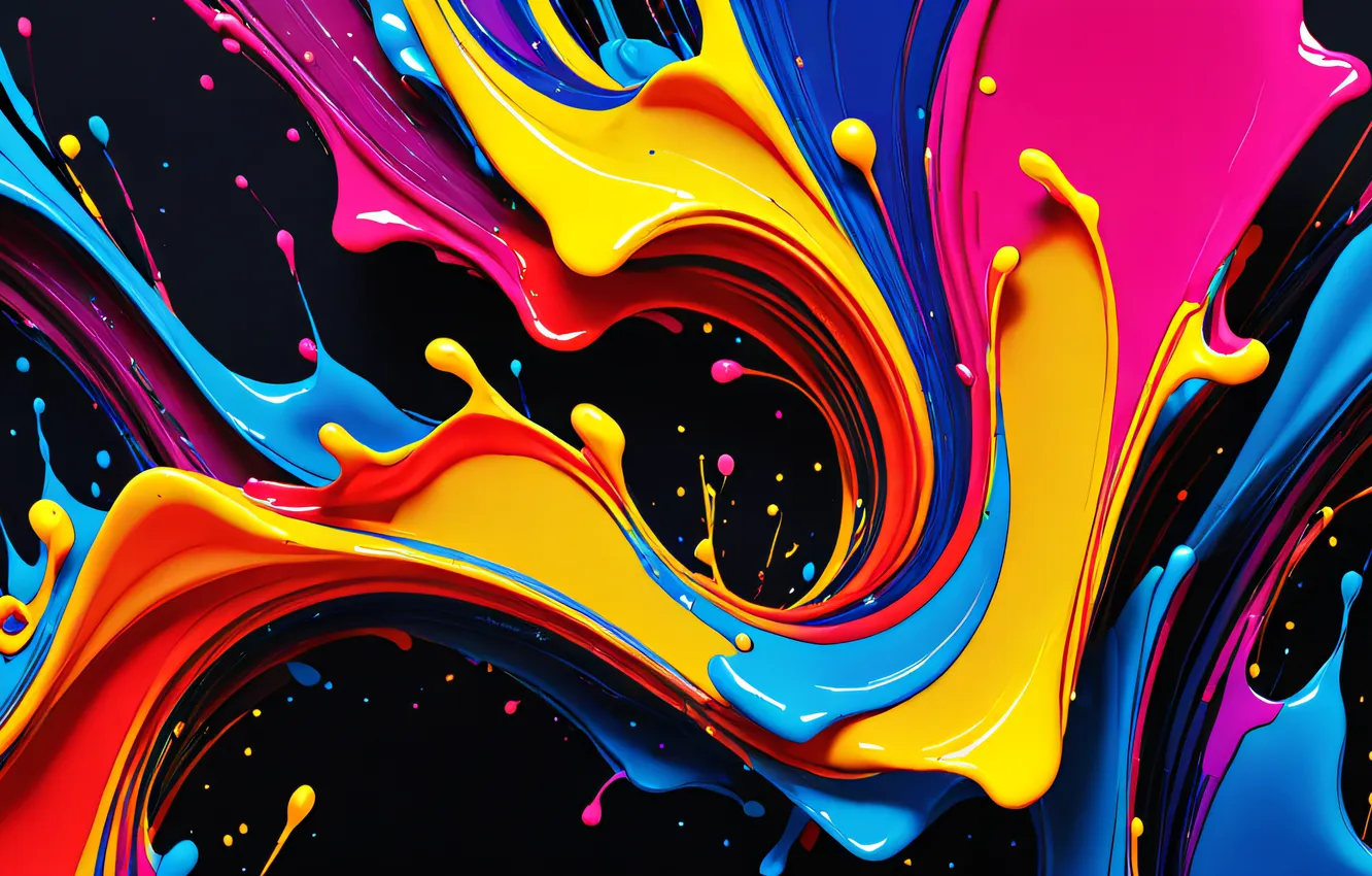 Photo wallpaper wallpaper, Abstract, Colorful, Paint, Ultrawide, Liquid, Amoled