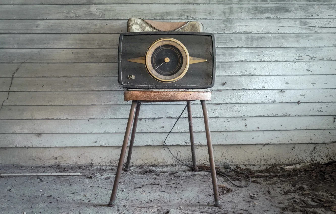 Photo wallpaper radio, chair, receiver
