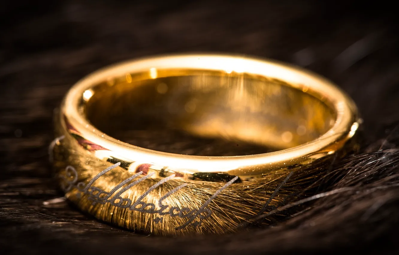 Photo wallpaper love, gold, ring