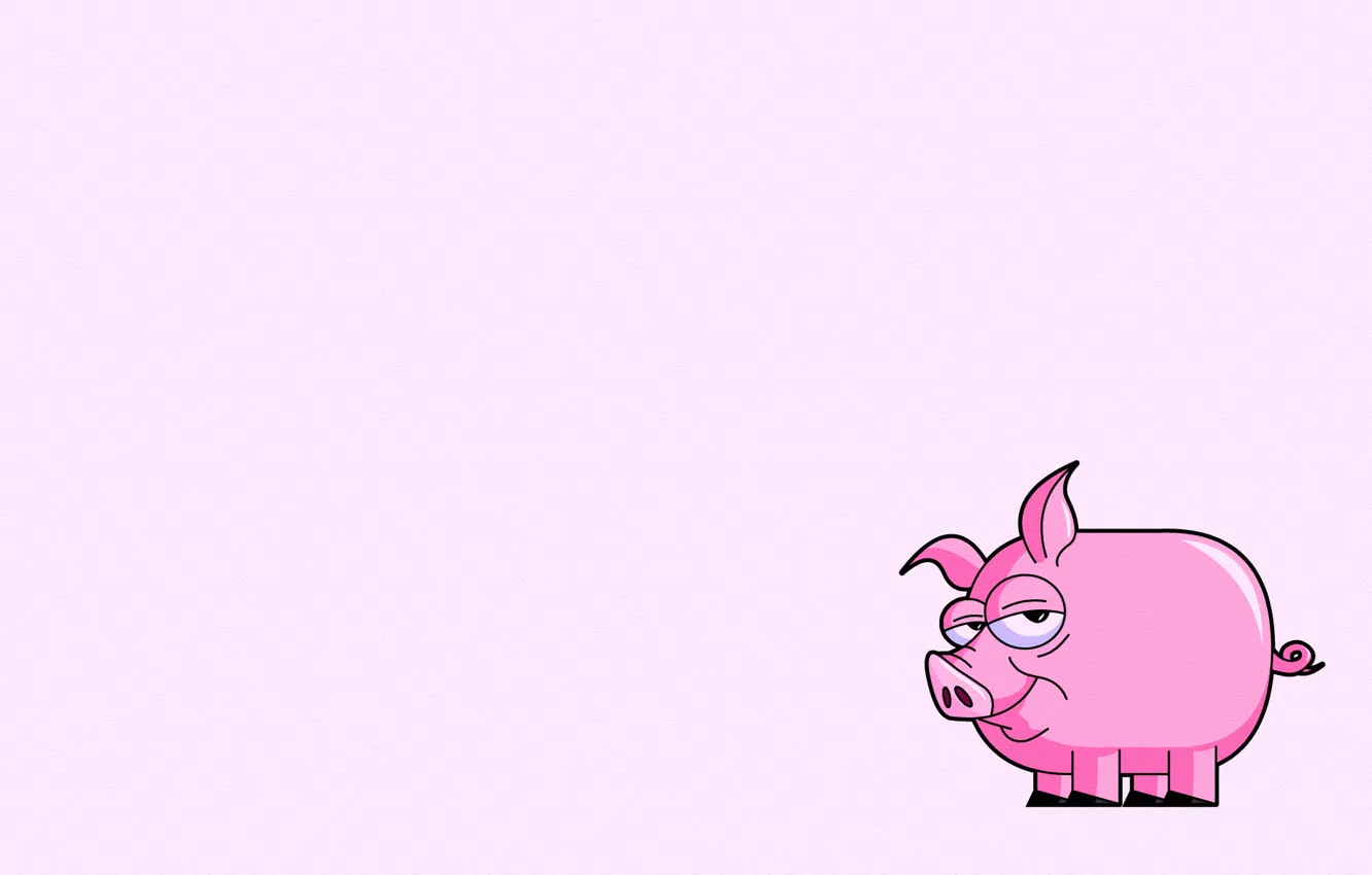 Photo wallpaper pink, minimalism, tail, pig, pig