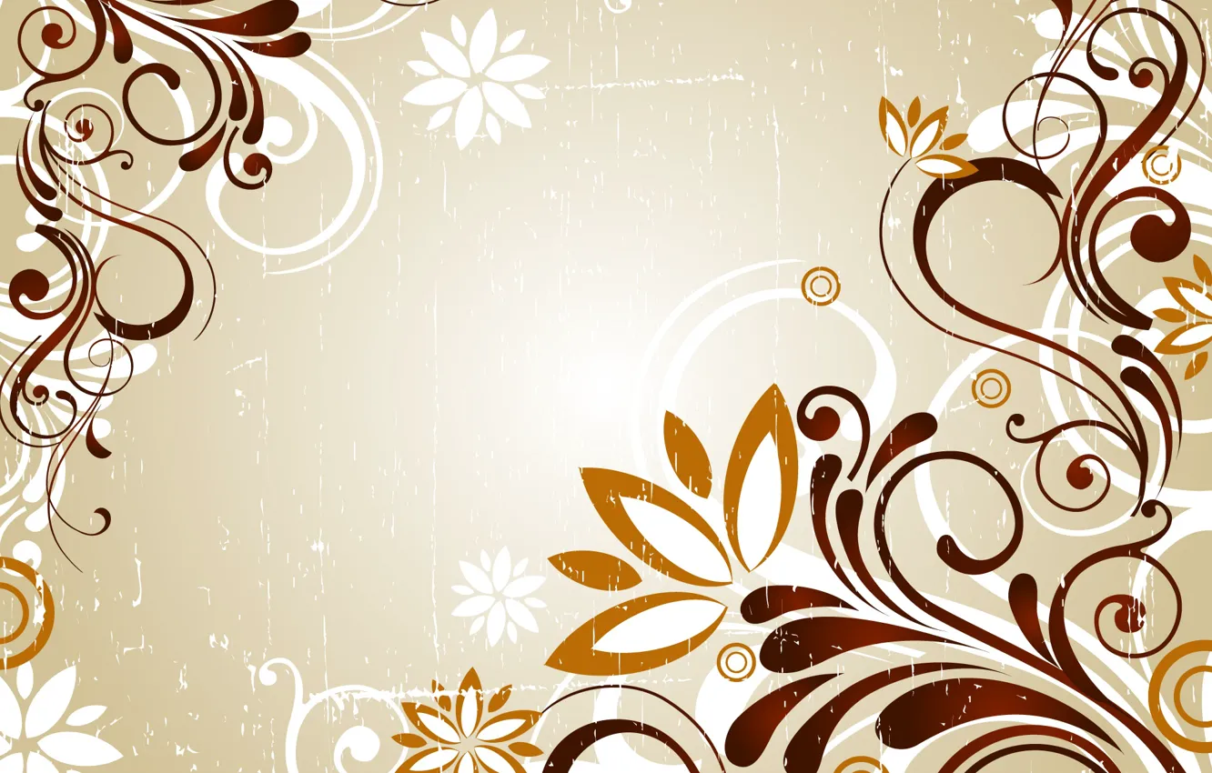 Photo wallpaper flowers, abstraction, abstract, design, background, vector graphics