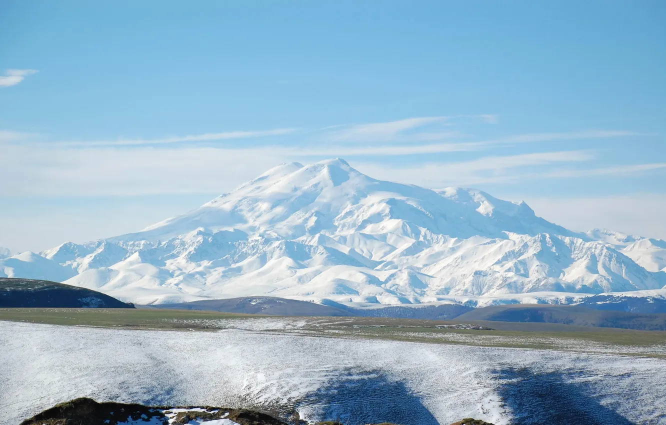 Photo wallpaper freedom, snow, mountains, purity, spring, mountain, double-headed, greatness
