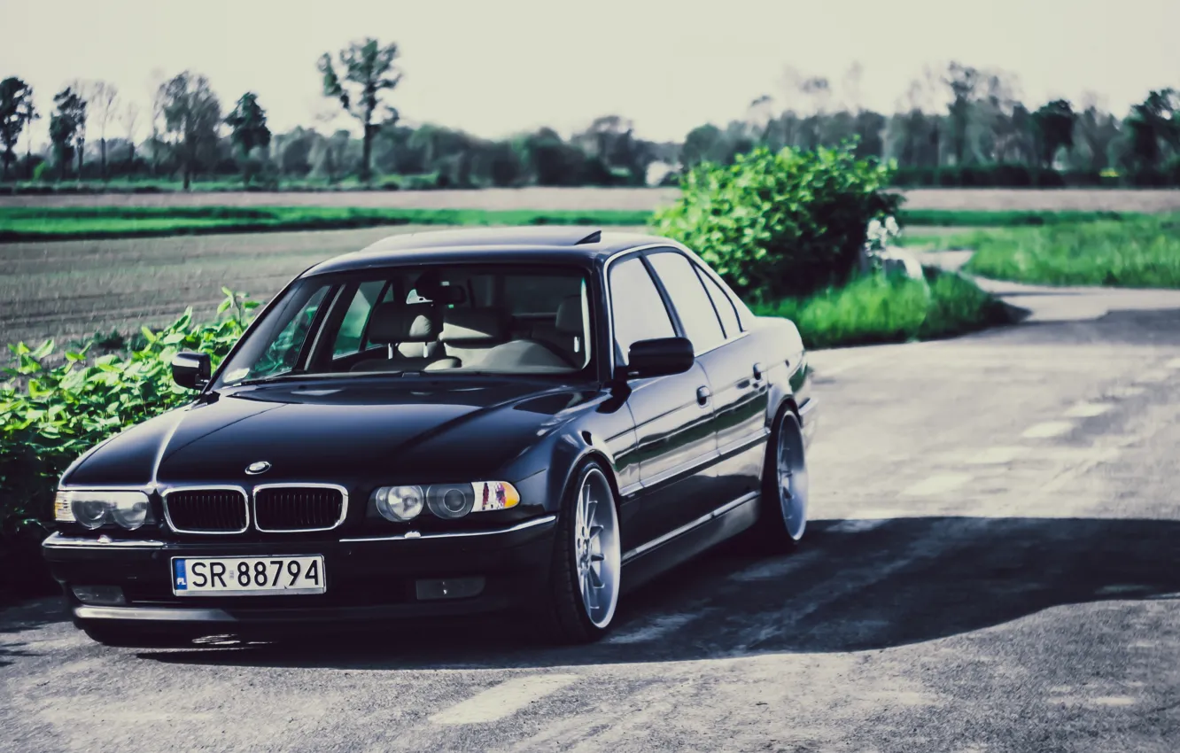 Photo wallpaper BMW, Boomer, BMW, Black, Stance, E38, Bimmer, 740iA