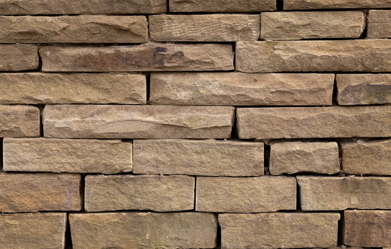 Photo wallpaper wall, bricks, stones