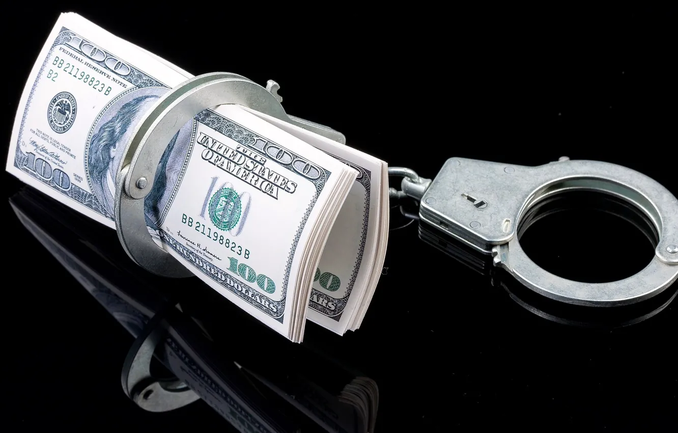 Photo wallpaper background, money, handcuffs