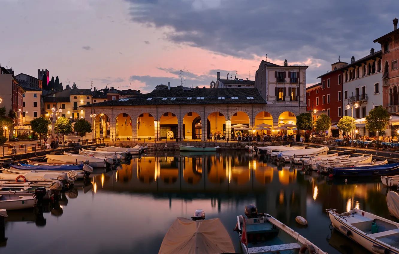 Photo wallpaper boat, building, Italy, promenade