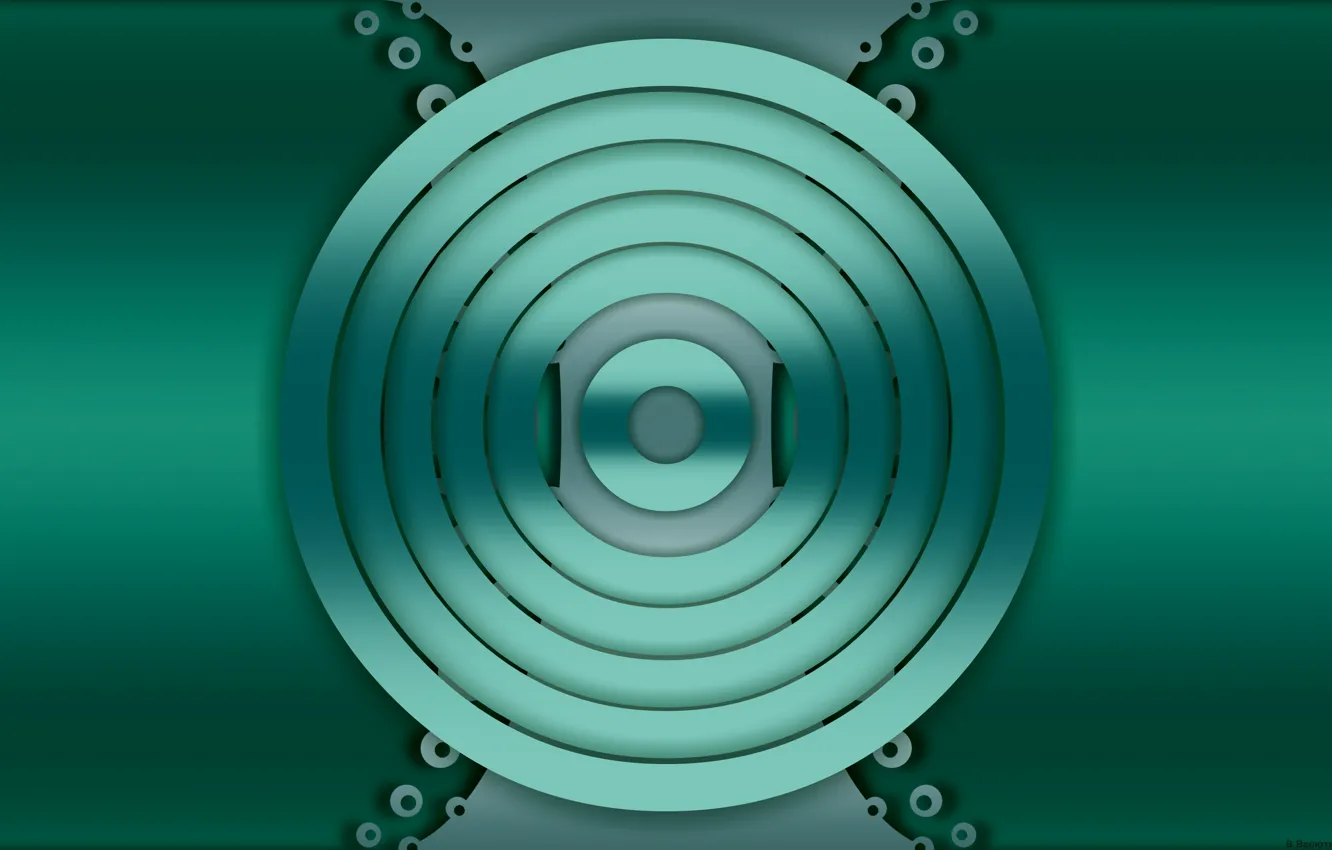 Photo wallpaper circles, green, background