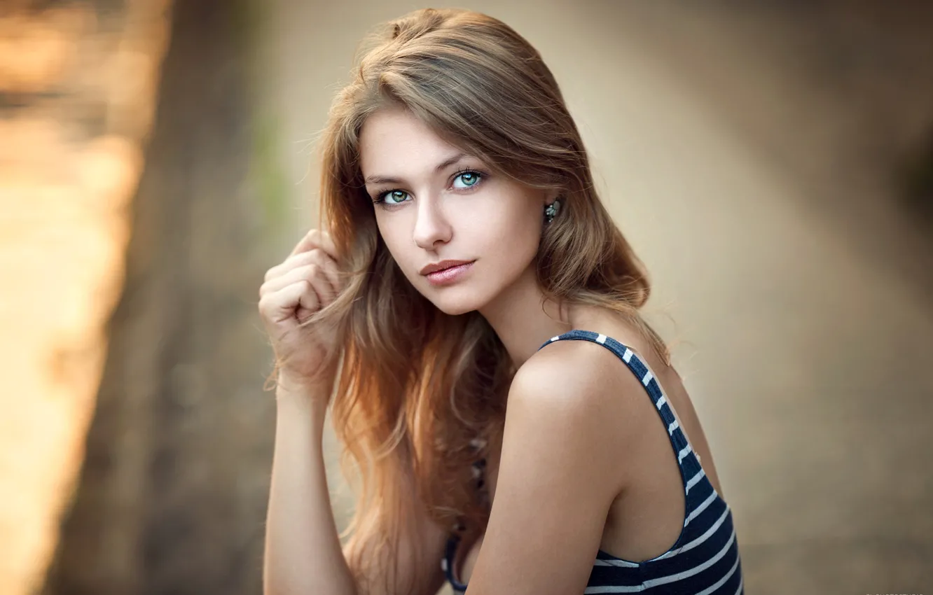 Photo wallpaper look, portrait, Mike, brown hair, beauty, bokeh, Lea, Lods Franck