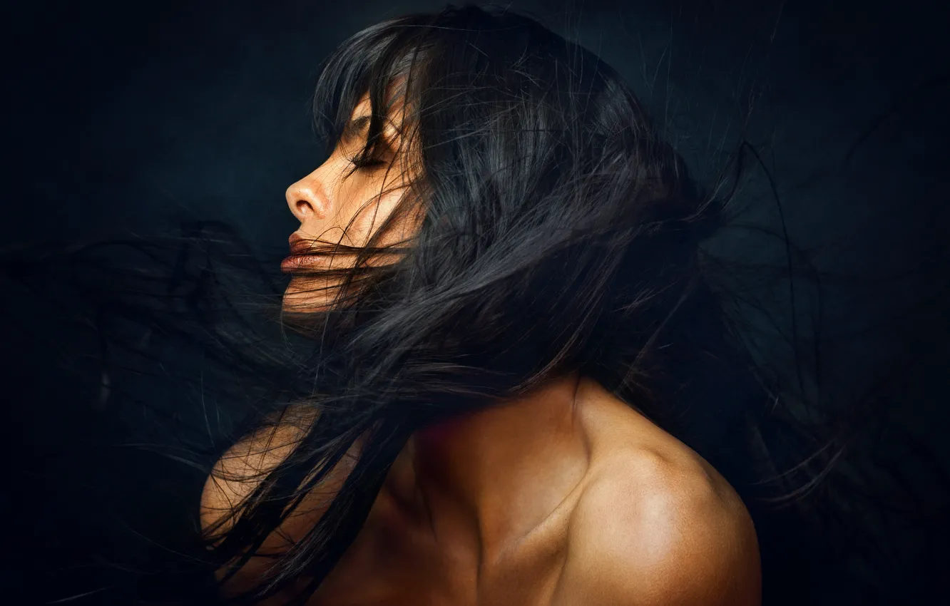 Photo wallpaper hair, profile, stroke, curls, Janica