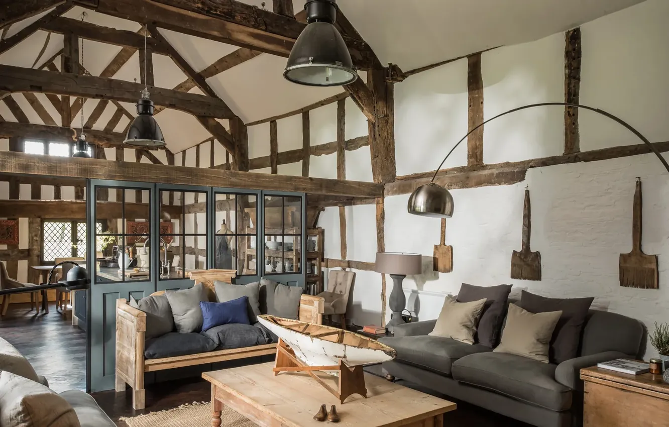 Photo wallpaper design, style, interior, kitchen, UK, living room, dining room, Hampshire