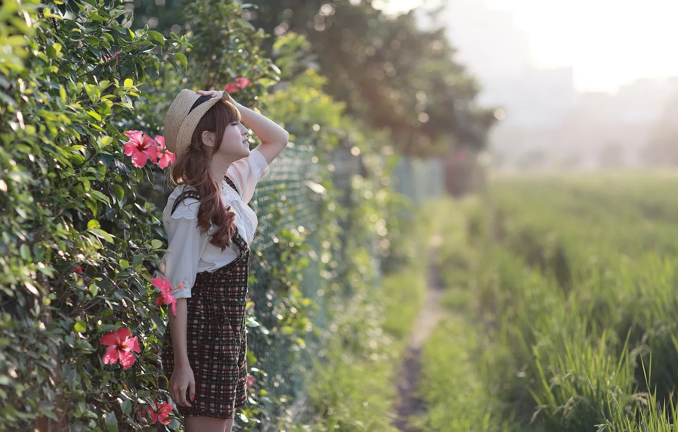Photo wallpaper summer, girl, Asian