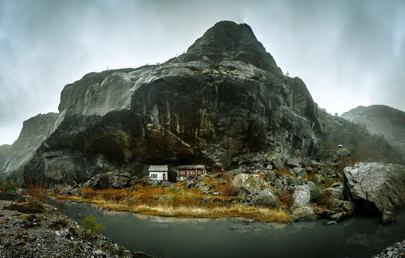 Photo wallpaper landscape, mountain, home