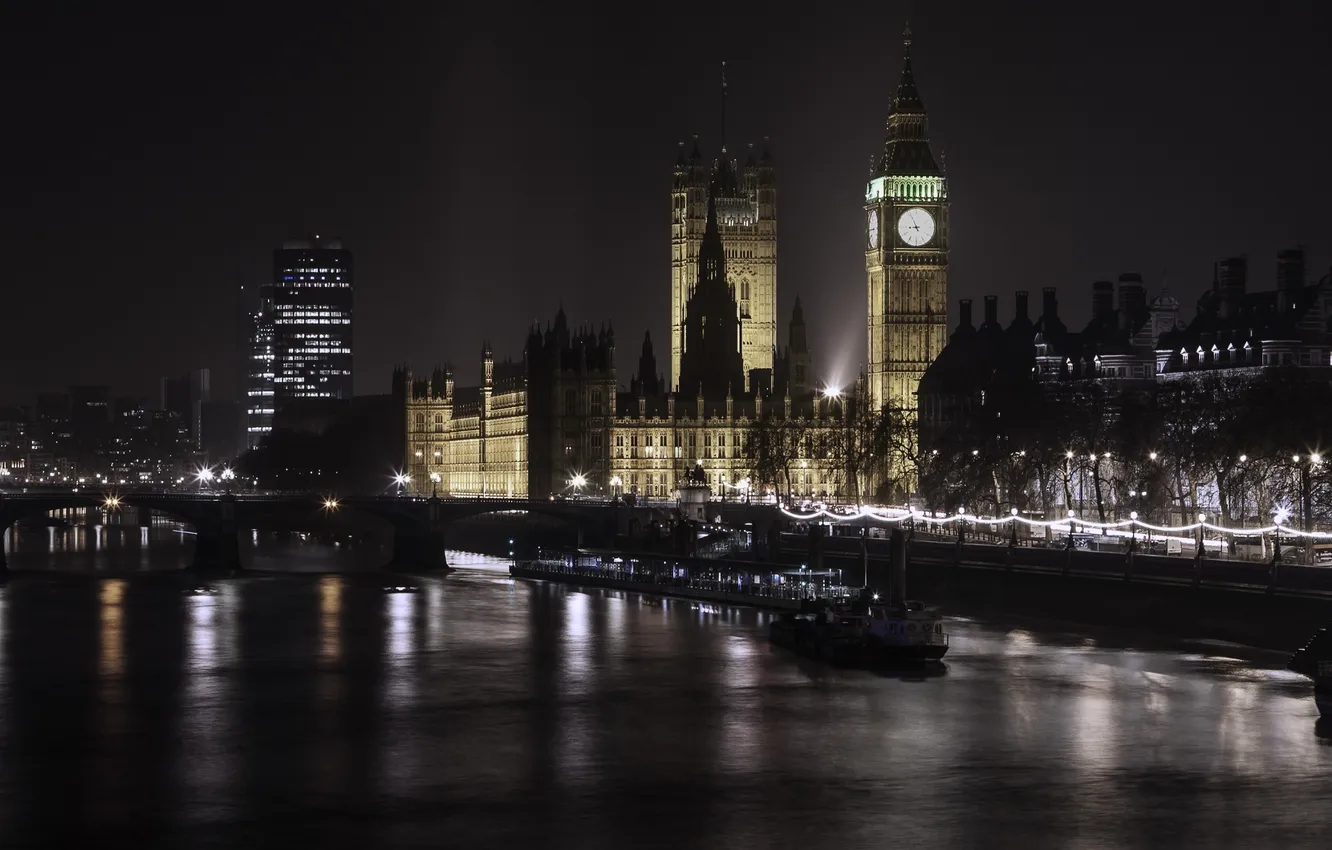 Photo wallpaper night, lights, London, Big Ben, photographer, Parliament, greatness, Paulo Ebling