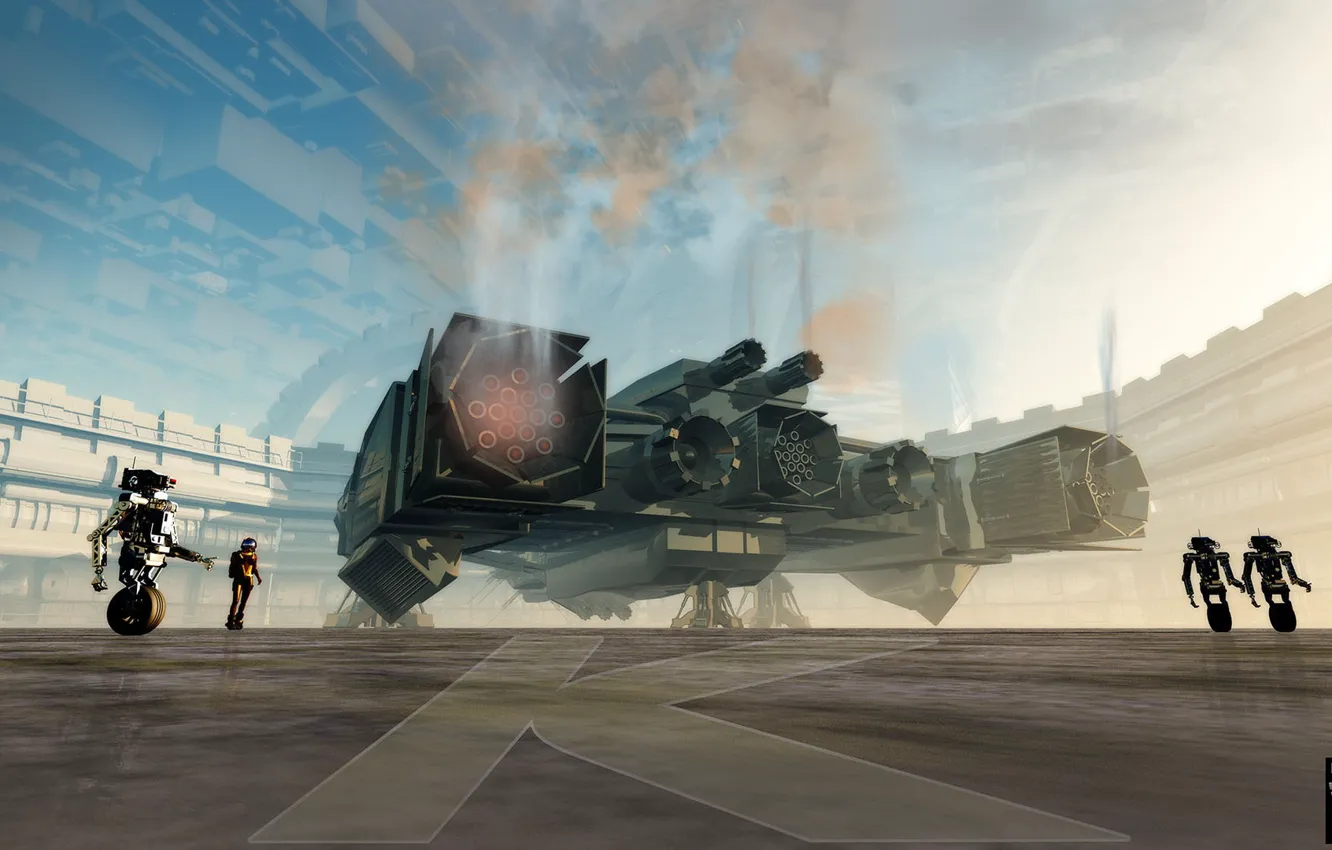 Photo wallpaper transport, robot, Playground, Launch Postponed, Ceiling