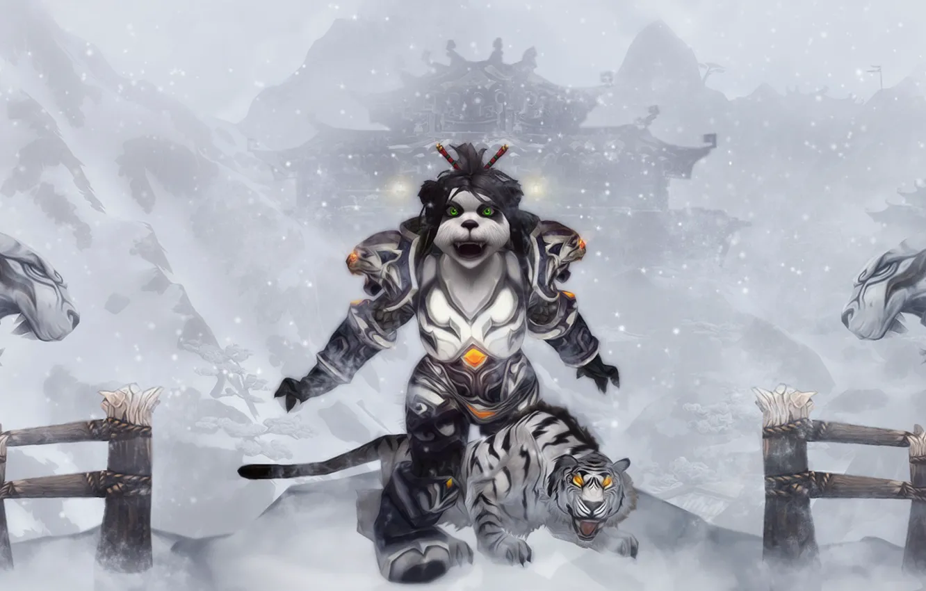 Photo wallpaper Panda, World of Warcraft, WWII, World of Warcraft