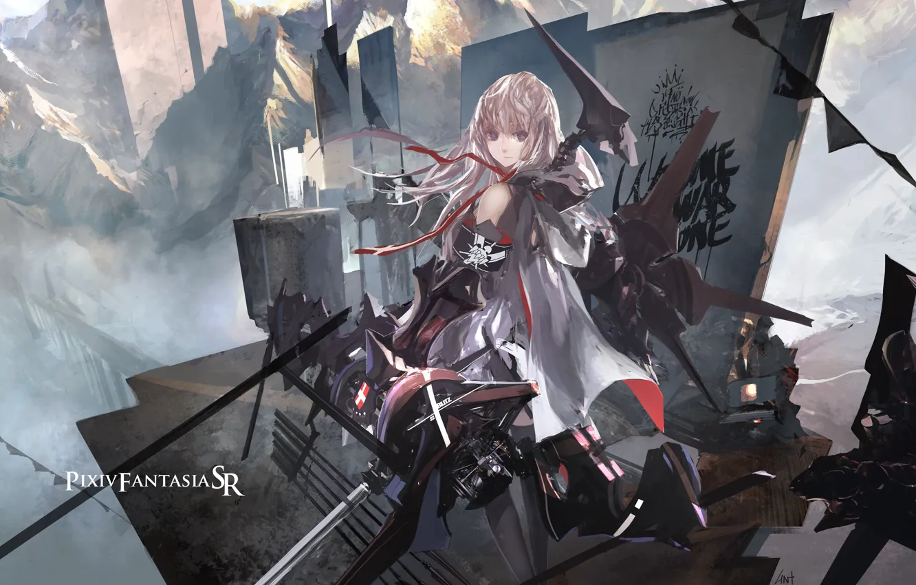 Photo wallpaper girl, anime, art, pixiv fantasia