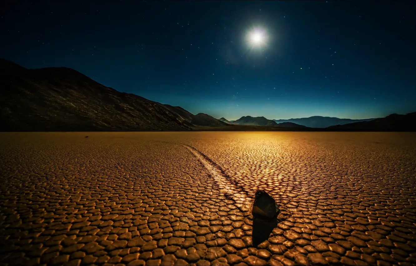 Photo wallpaper night, desert, Nature, CA, USA, Death valley