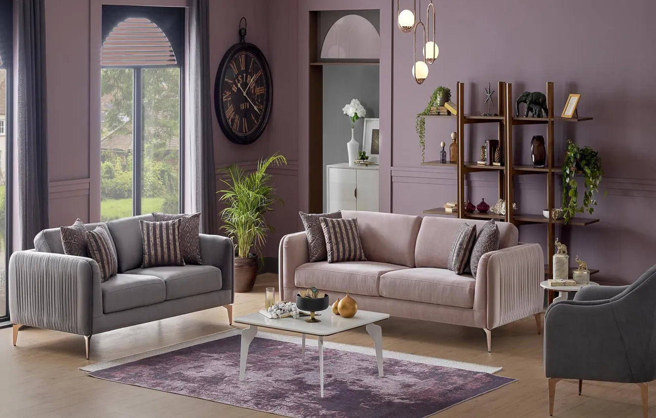 Photo wallpaper design, style, room, interior, living room, upholstered furniture