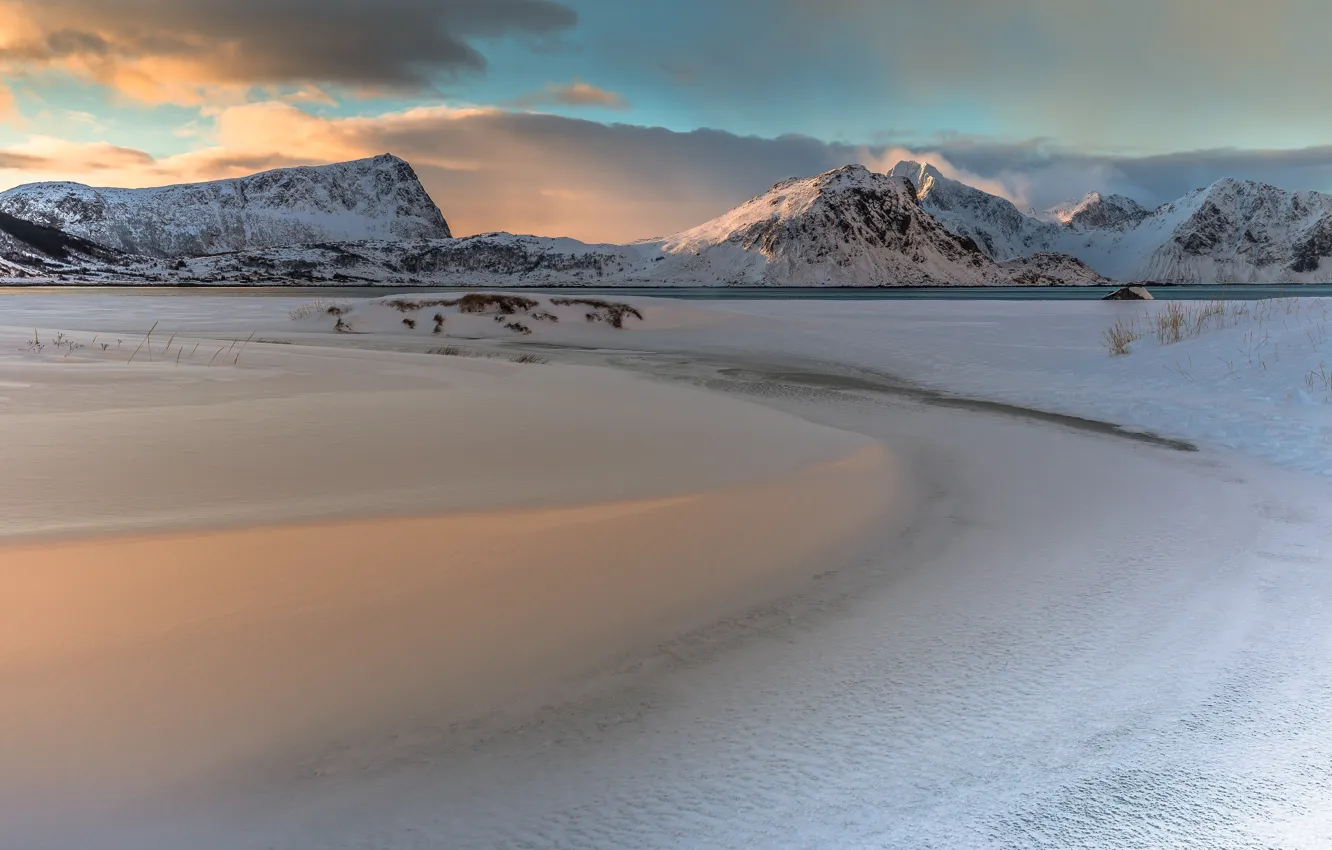 Photo wallpaper Norway, Lofoten, Lee Filters, Sunrise Reflections