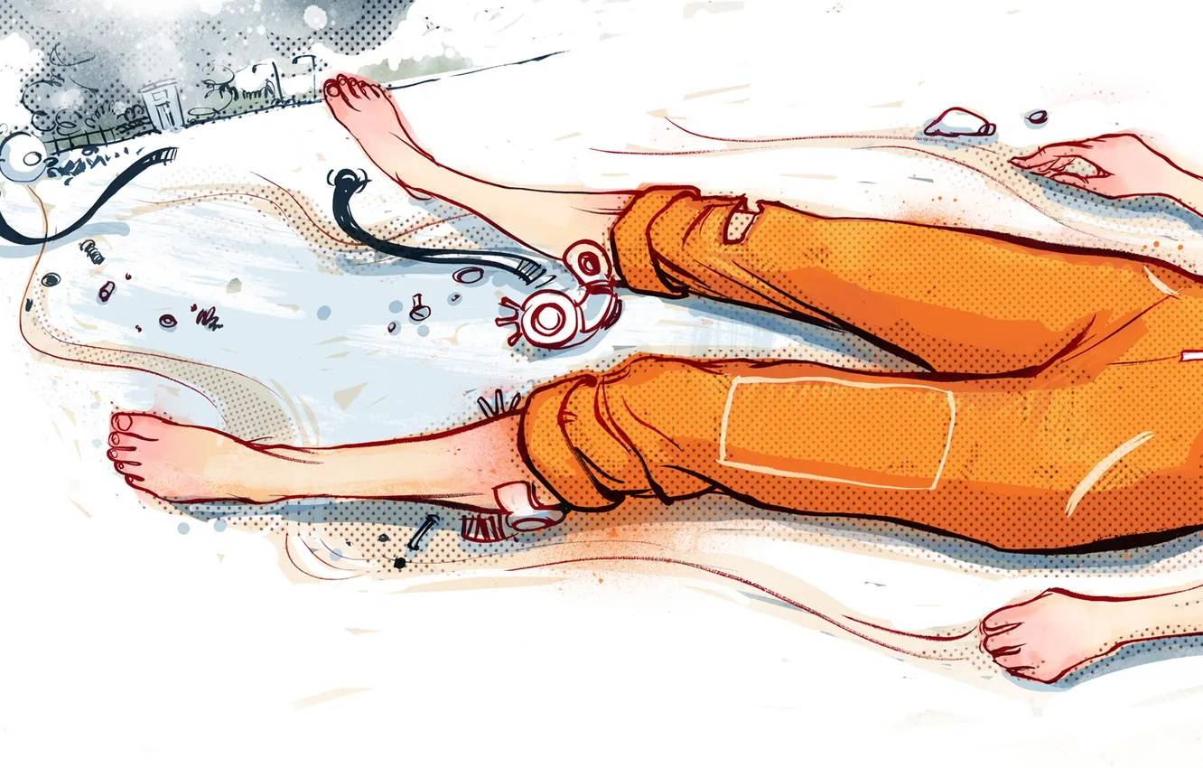 Photo wallpaper the wreckage, feet, figure, the portal, portal