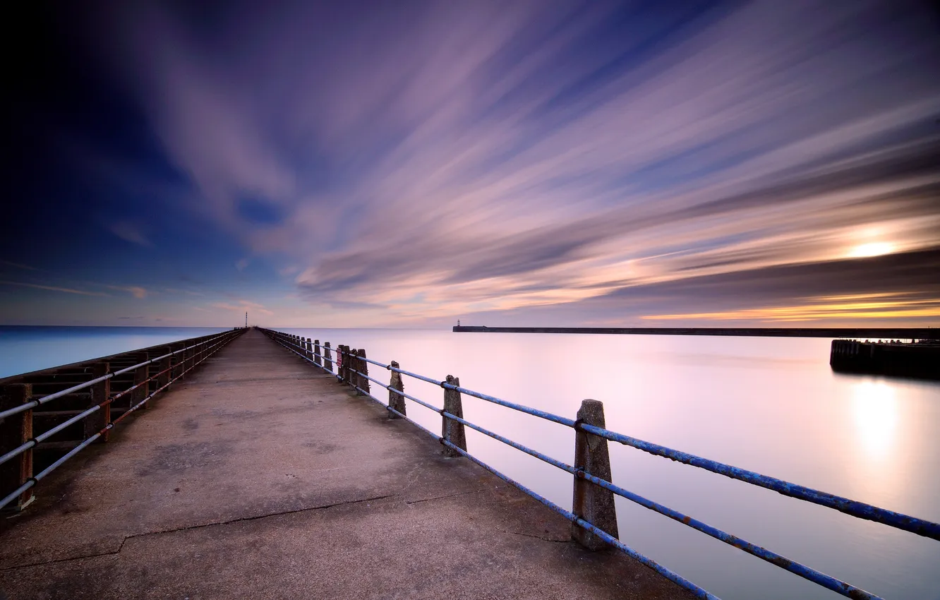 Photo wallpaper sea, the sky, clouds, excerpt, pierce