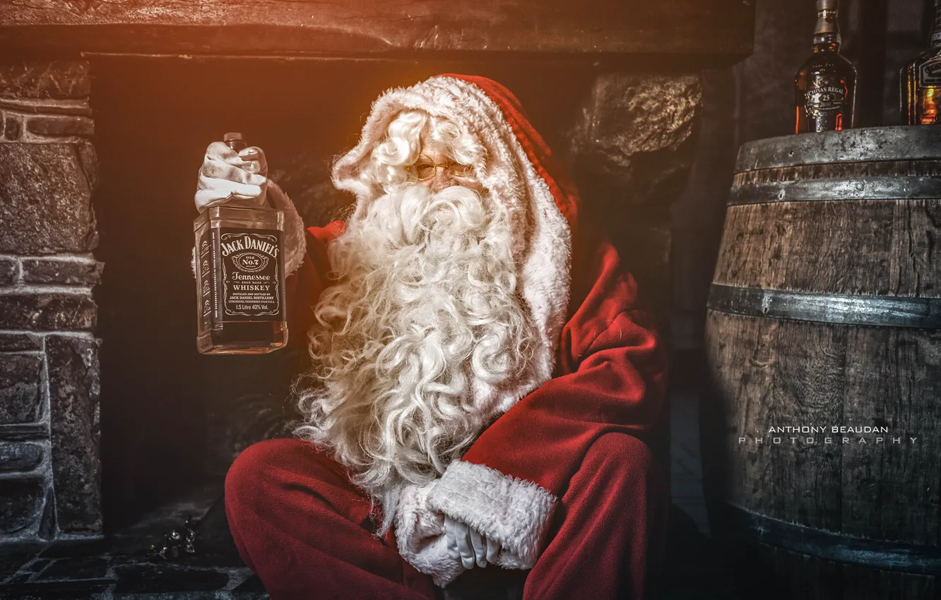 Photo wallpaper holiday, Christmas, Whiskey
