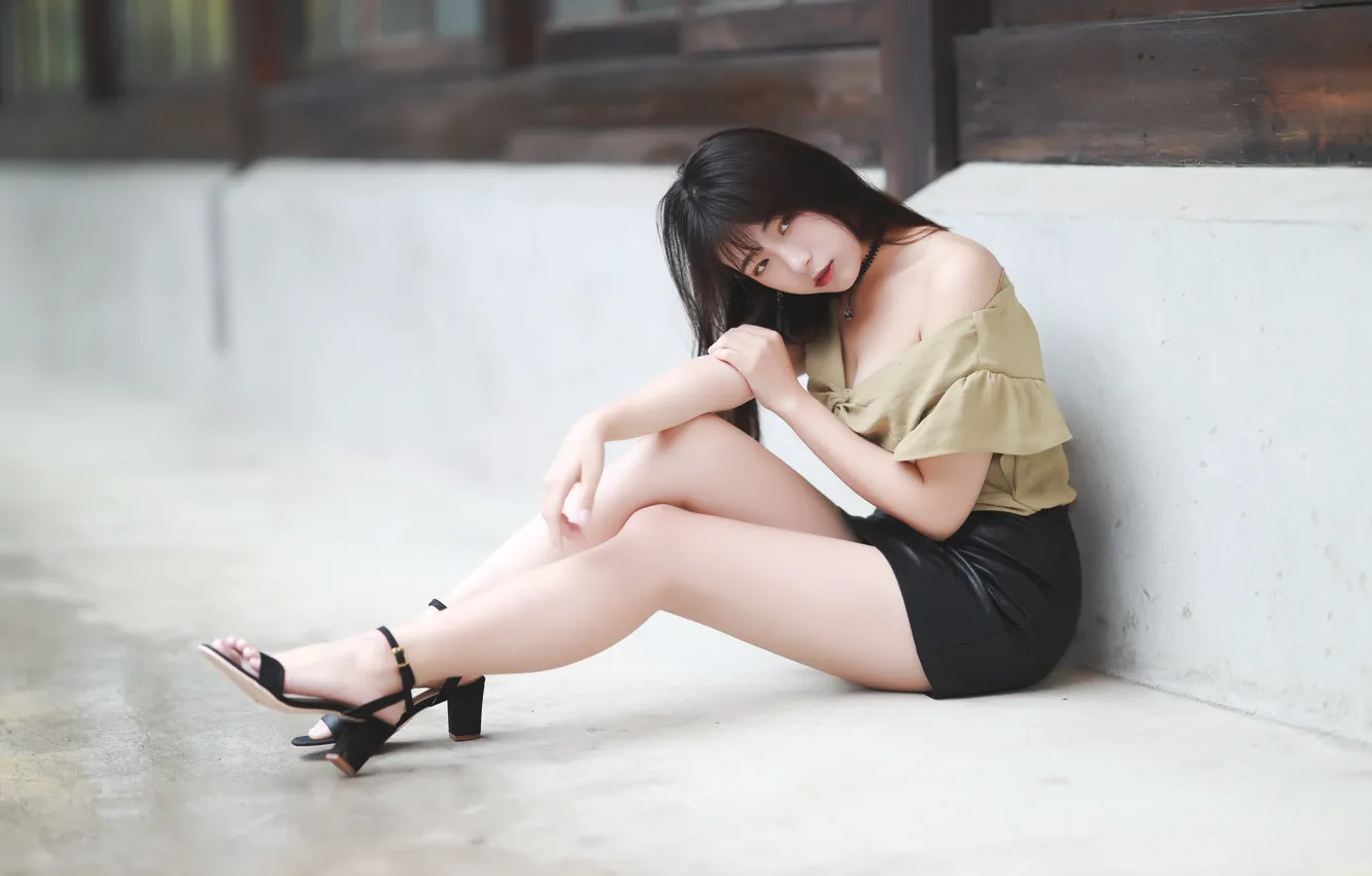 Photo wallpaper girl, pose, Asian