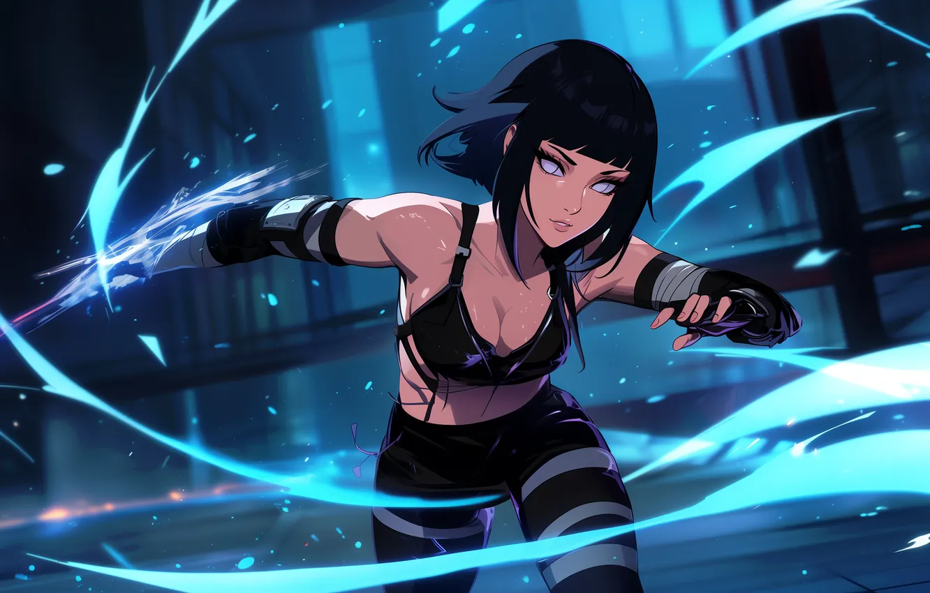 Photo wallpaper girl, magic, anime, battle, art, top, Naruto, Hinata