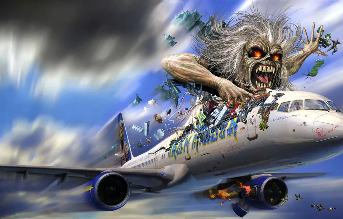 Photo wallpaper metal, sake, rock, Music, sky, power, plane, death