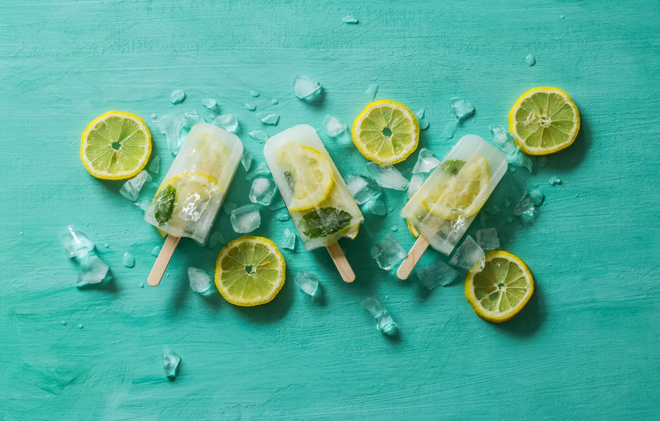 Photo wallpaper ice, lemon, ice cream, citrus