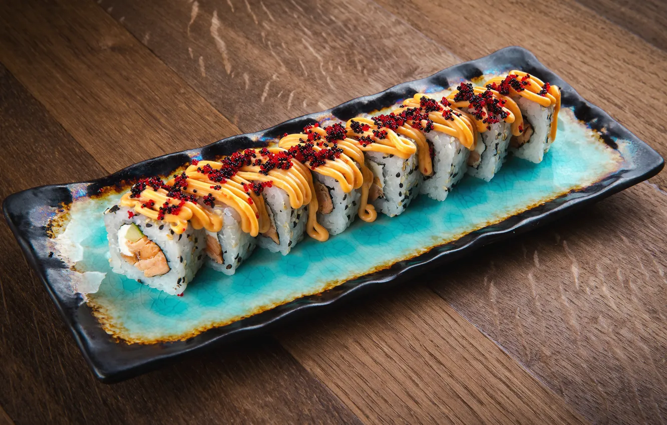 Photo wallpaper food, sauce, rolls