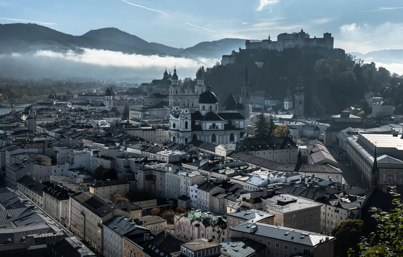 Photo wallpaper the city, morning, Salzburg