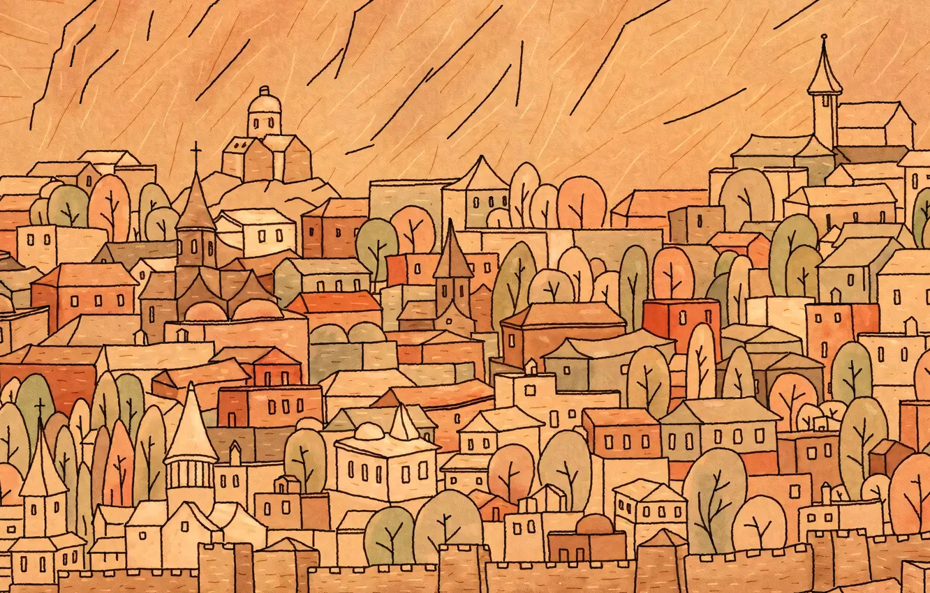 Photo wallpaper the city, home, house, vladstudio