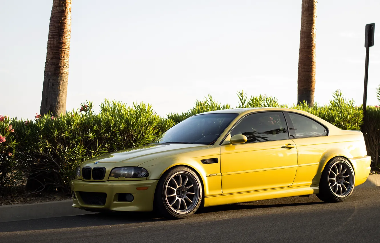 Photo wallpaper E46, Wheels, M3, Yellow metallic