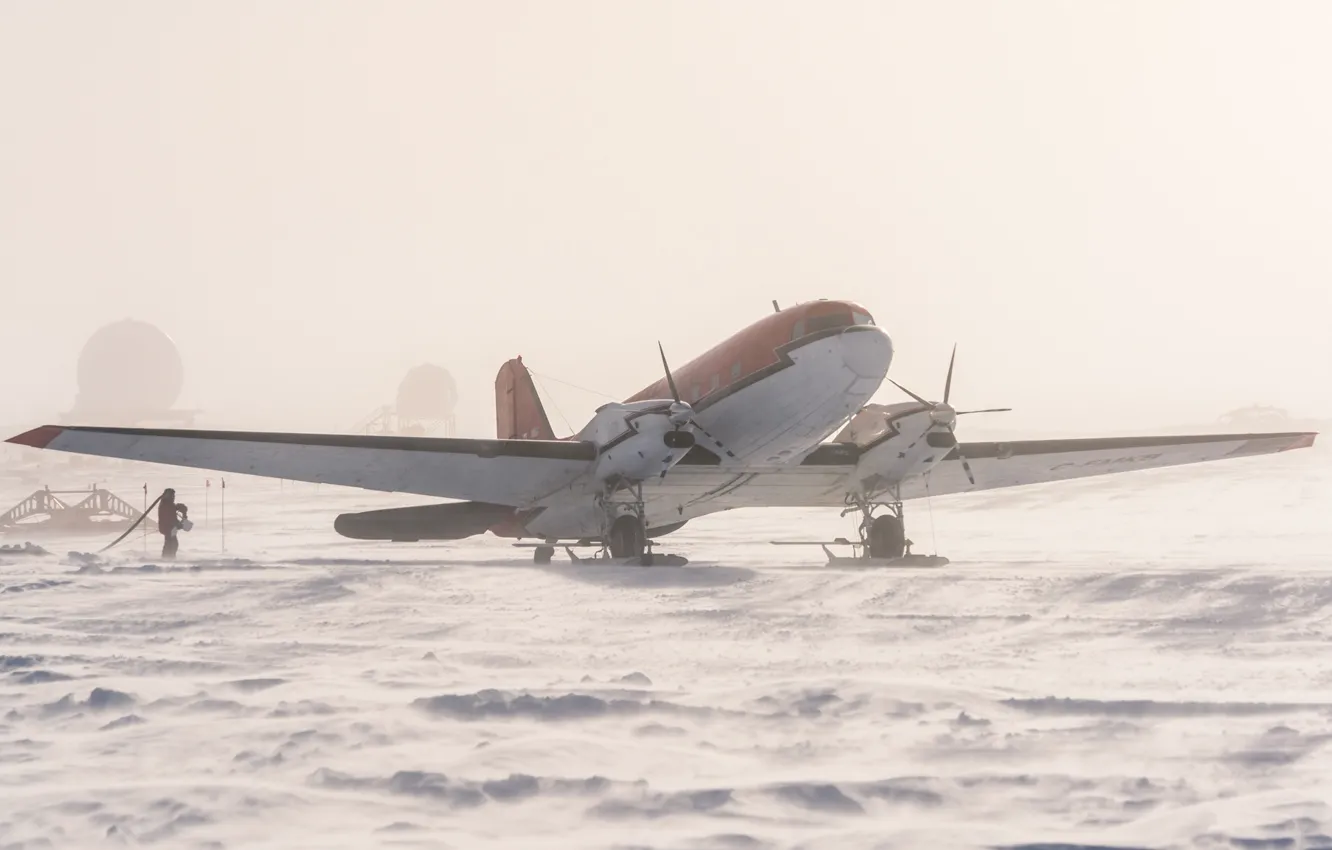 Photo wallpaper ice, snow, the plane, Antarctica, South pole