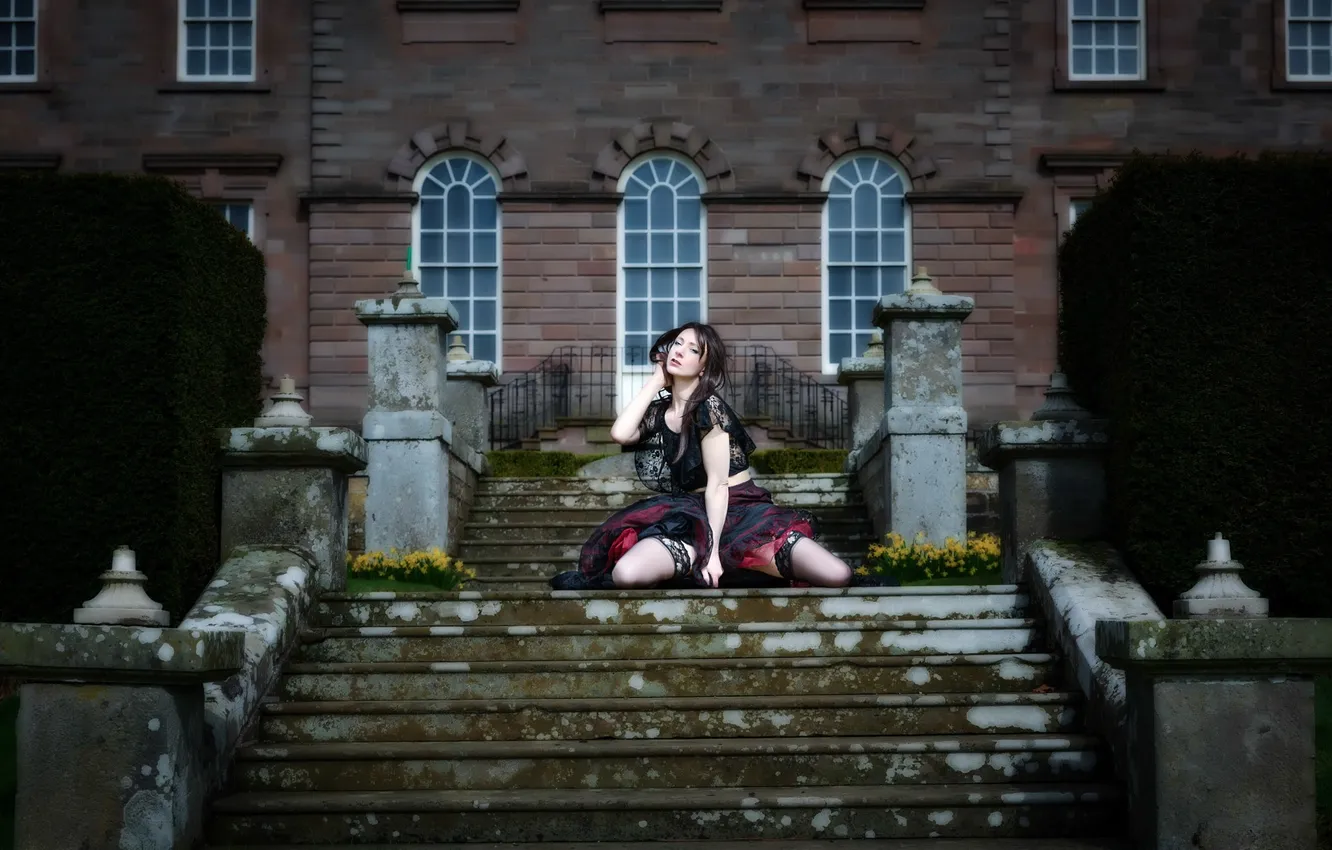 Photo wallpaper girl, pose, background