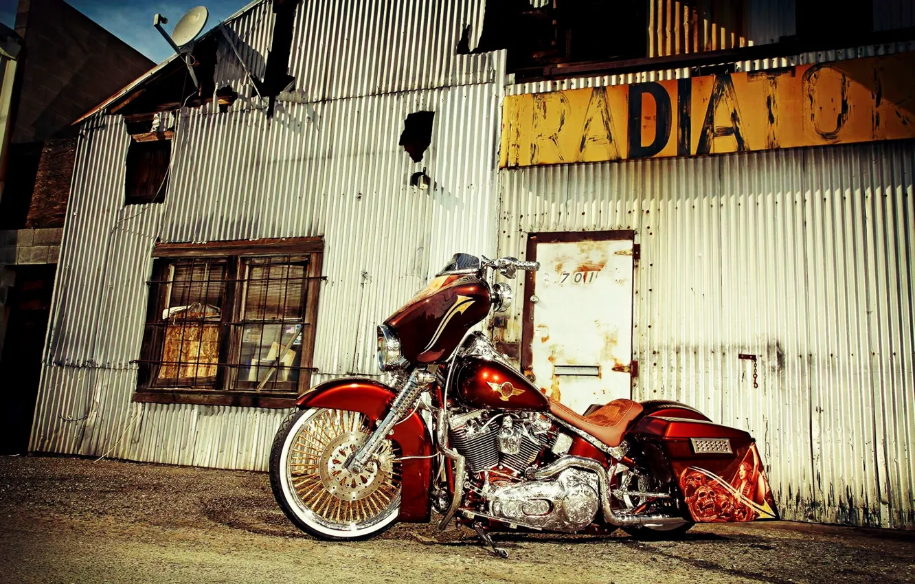 Photo wallpaper Harley-Davidson, Custom, Motorcycle, Bagger