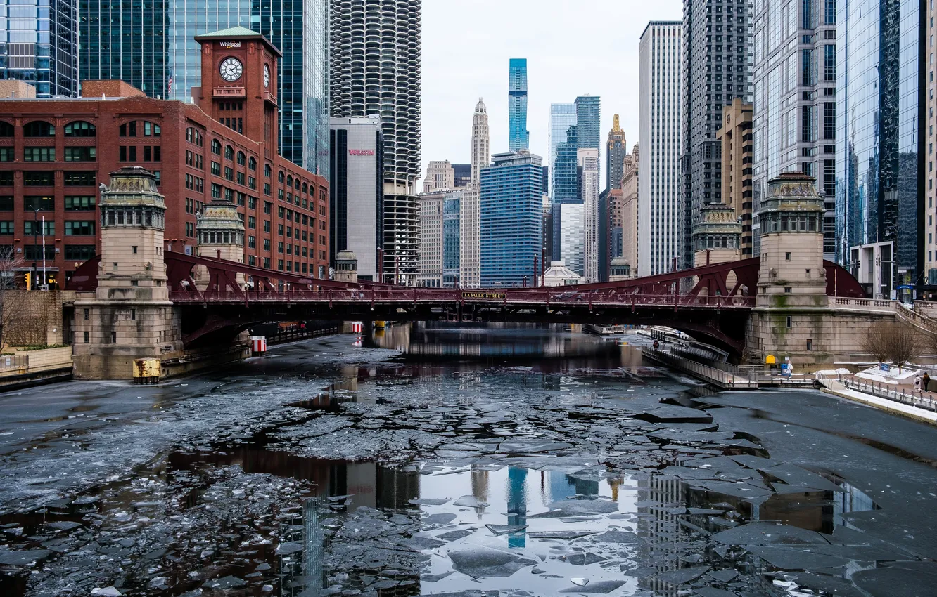 Photo wallpaper Chicago, Illinois, loop