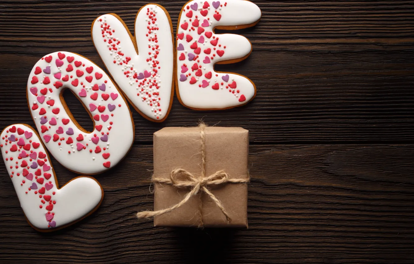 Photo wallpaper love, gift, romance, hearts, red, love, romantic, hearts