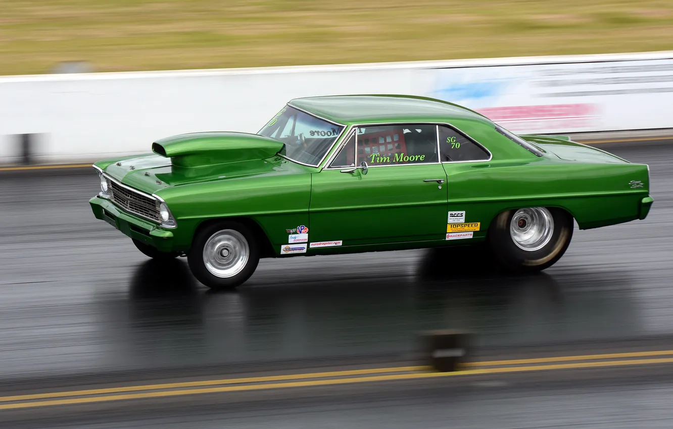 Photo wallpaper race, track, muscle car, drag racing