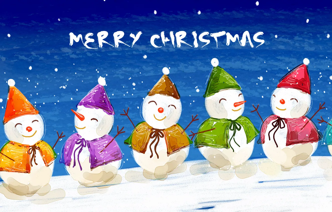 Photo wallpaper color, new year, snowman