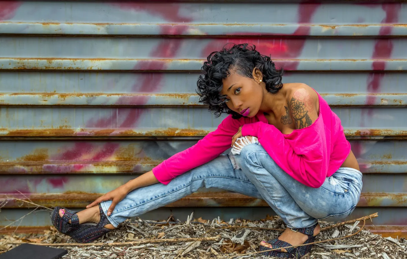 Photo wallpaper look, girl, background