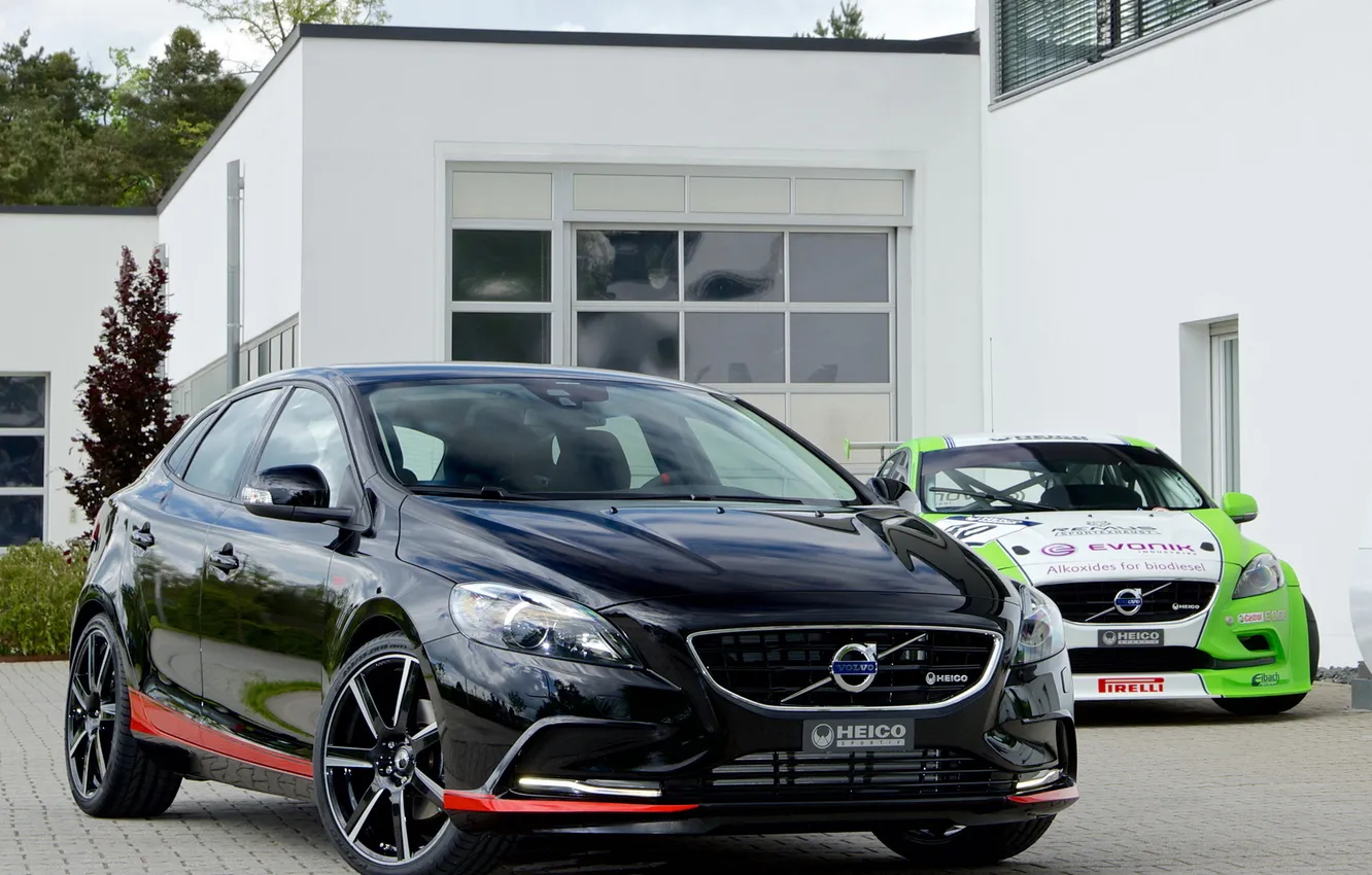 Photo wallpaper black, Volvo, car, Volvo, V40, Heico Sportiv