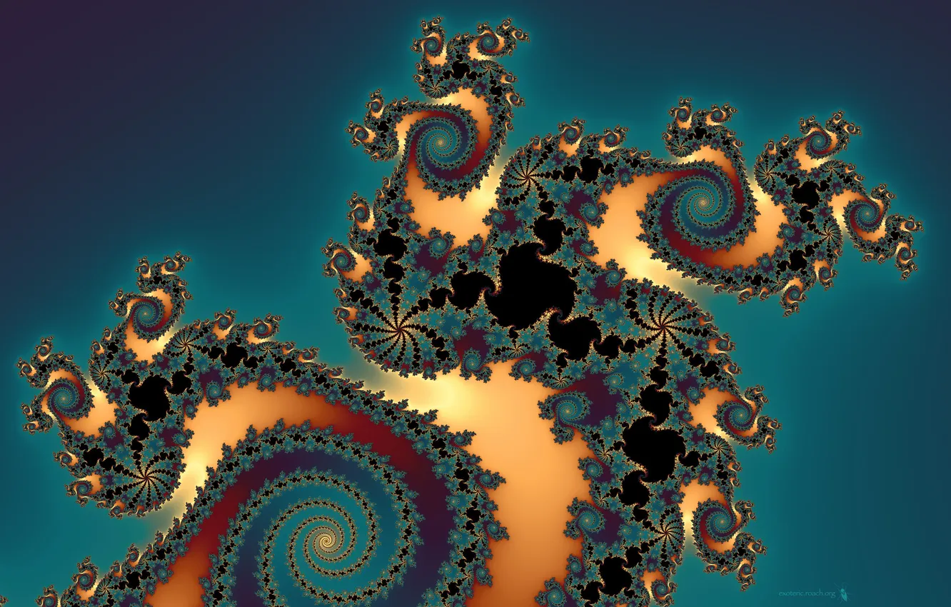 Photo wallpaper spiral, curls, color
