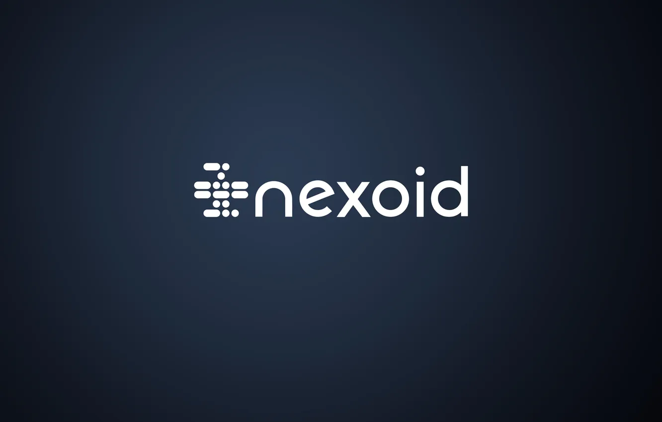 Photo wallpaper dark, logo, white, blue, Nexoid
