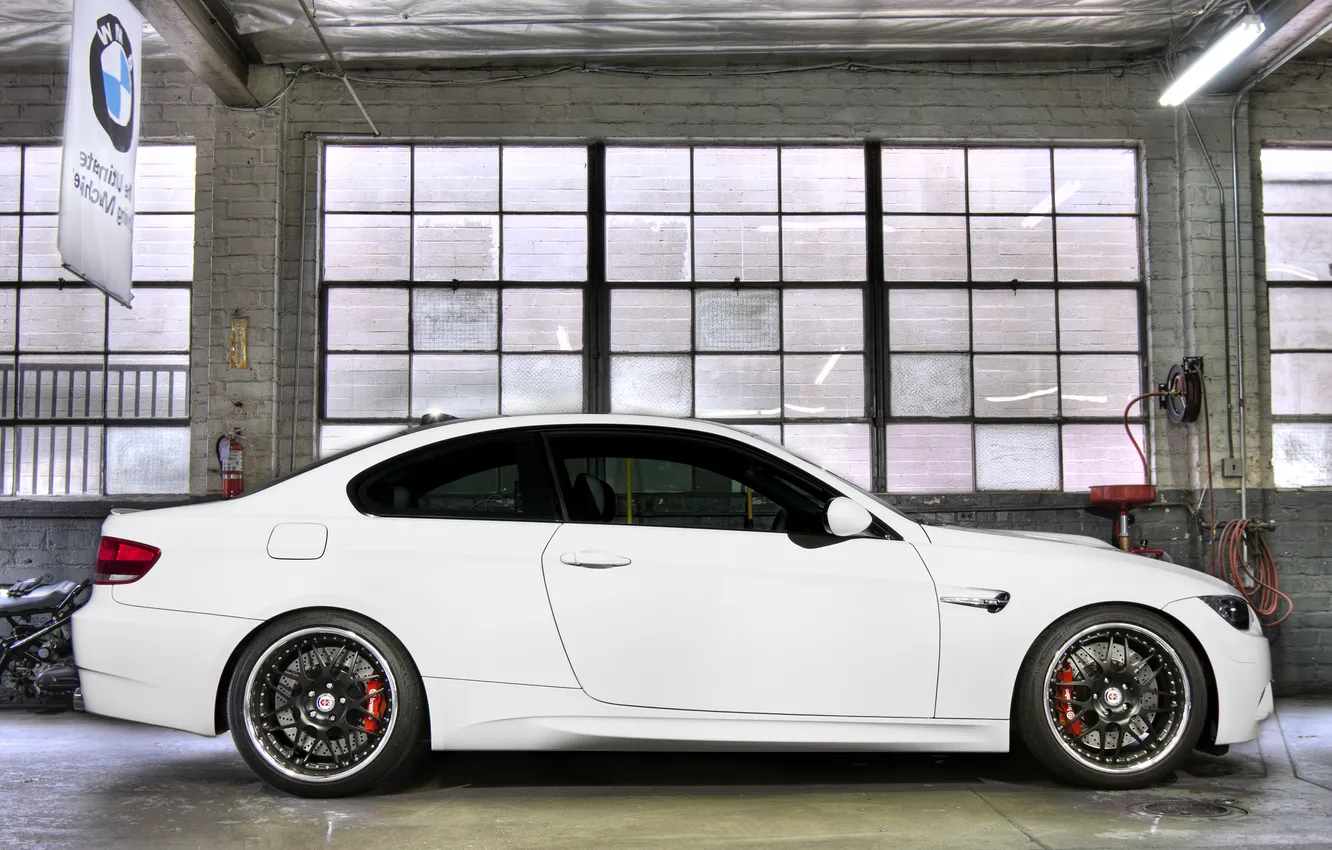 Photo wallpaper white, Windows, bmw, BMW, profile, white, wheels, e92