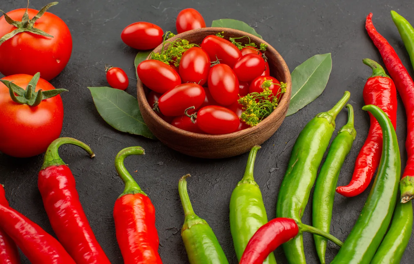 Photo wallpaper pepper, vegetables, tomatoes